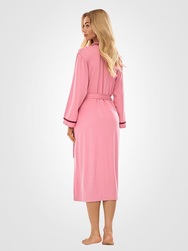 L&L Long Viscose Robe Debra Long Pink
