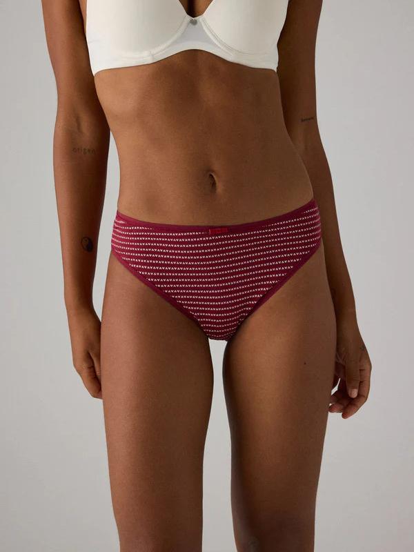 Ysabel Mora 2 medvilninių kelnaičių komplektas "Briana Pink - Bordeaux"