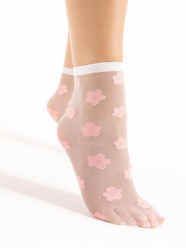 Fiore носочки с узорами "Jodie 20 Den Off White - Pink"