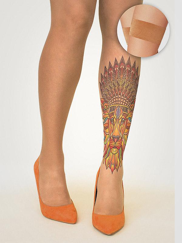 Stop & Stare prilipinamos kojinės su tatuiruote "Native King 20 Den Sun"