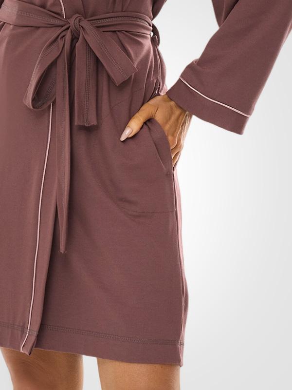 L&L Viscose Dressing Gown Darcy Plum