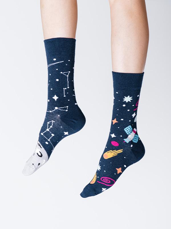 Spalvotos Kojines хлопчатобумажные носки унисекс "Cosmos Navy - Multicolor"