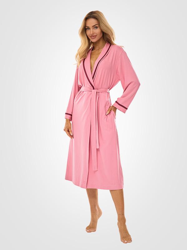 L&L Long Viscose Robe Debra Long Pink