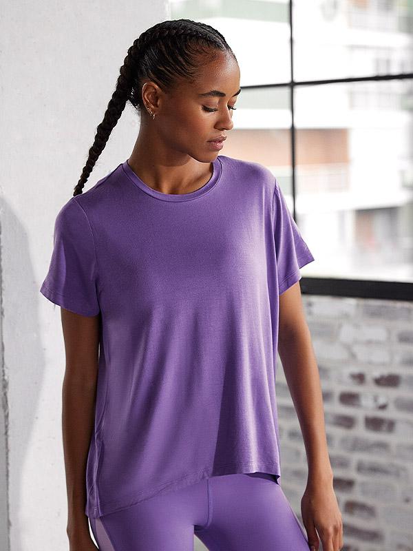 Ysabel Mora Viscose Sports T-shirt Isauria Purple