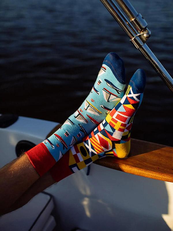 Many Mornings unisex medvilninės kojinės "Yacht Club Multicolor"