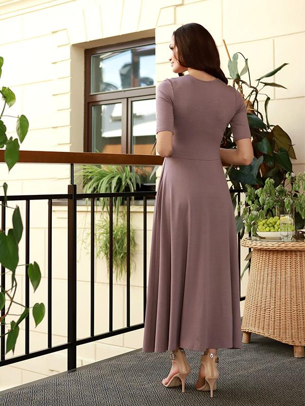 Lega Long Viscose Dress Maris Cocoa