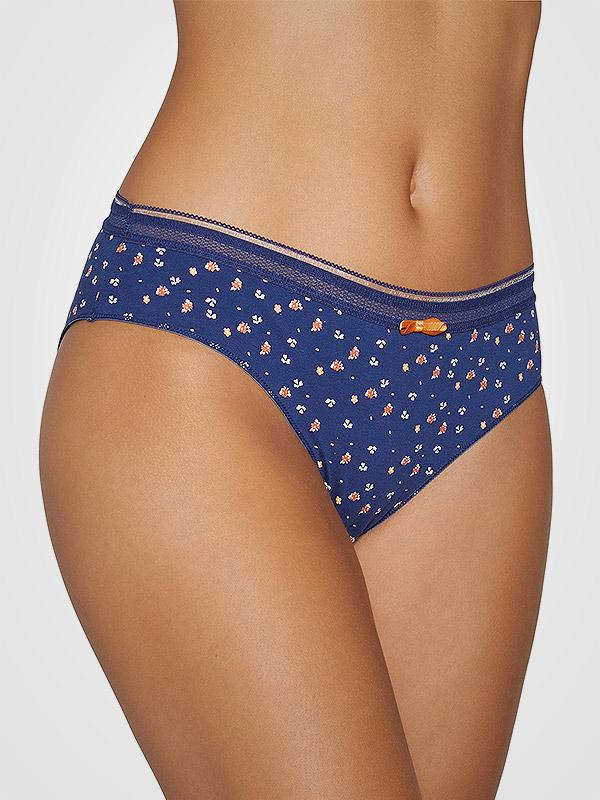 Ysabel Mora 2 medvilninių kelnaičių komplektas "Danna Midi Blue - Orange"