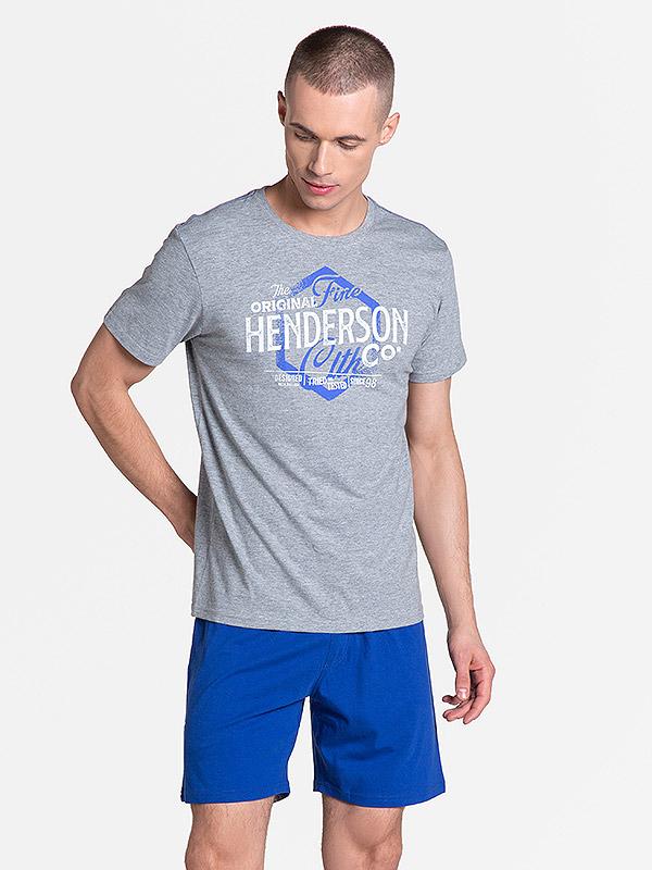 Henderson мужская хлопковая пижама "Lars Melange - Blue"