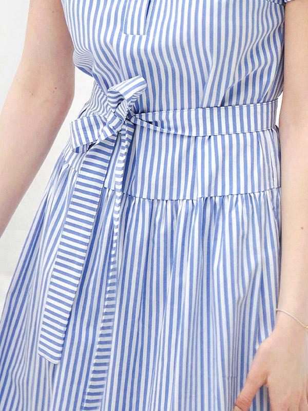 Atella medvilninė suknelė "Sara Light Blue - White Stripes"