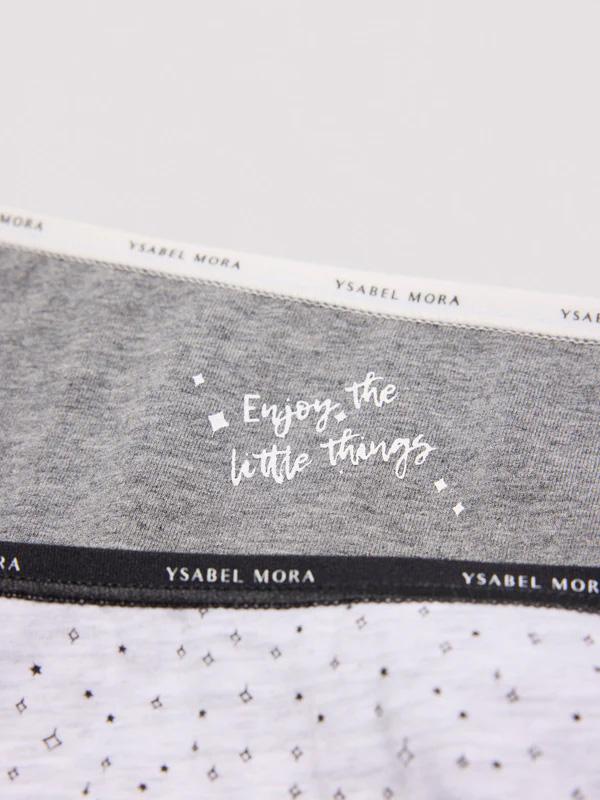 Ysabel Mora 2 medvilninių kelnaičių komplektas "Layla Grey - Melange"