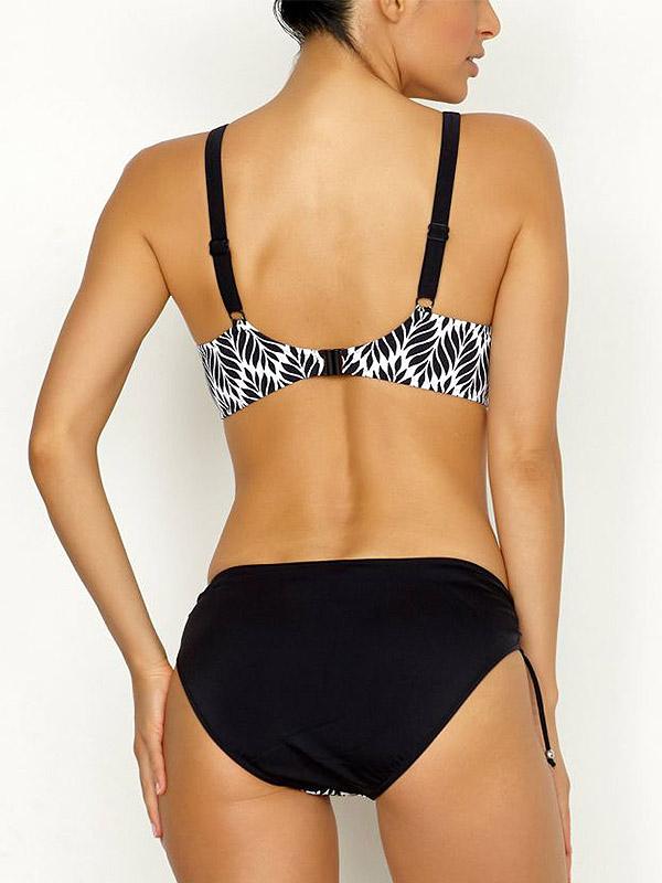 Charmline bikini maudymosi kostiumėlis su lankeliais "Leaf Beat Black - White"