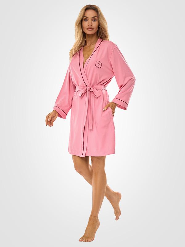 L&L Viscose Dressing Gown Darcy Pink