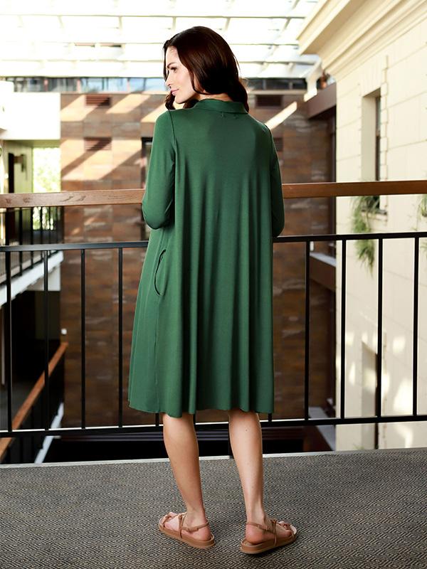 Lega Wide Viscose Dress Mireille Forest Green