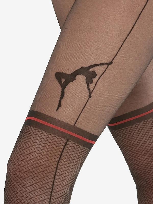 Gatta колготки с имитацией чулков "Rita 01 Black - Red"