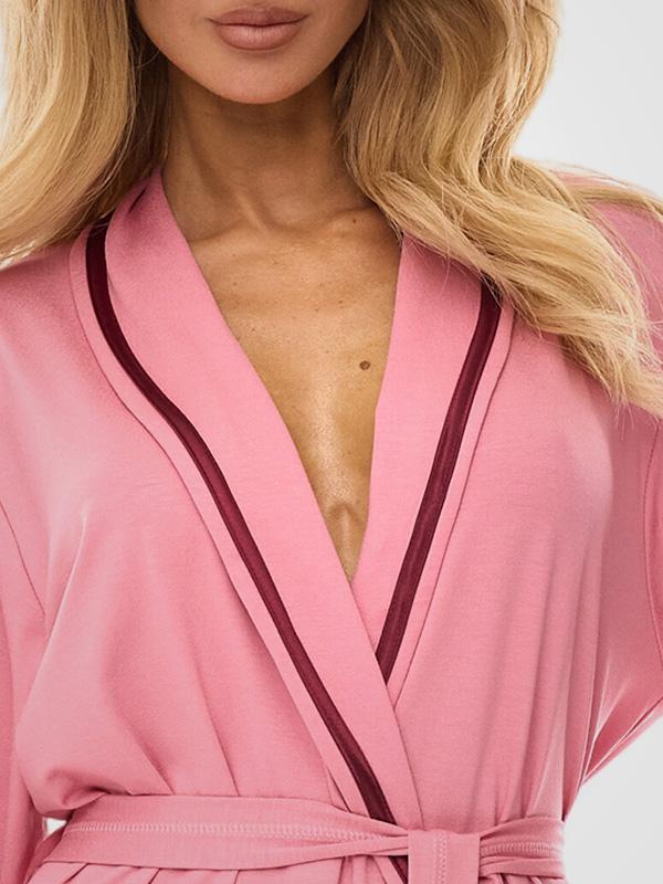 L&L Long Viscose Robe Debra Long Pink
