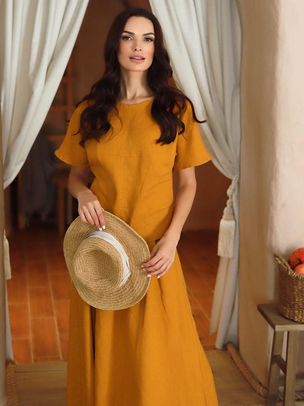 Lega Linen Blouse Velna Yellow