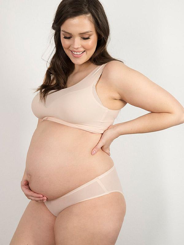 Julimex lazeriu kirptos labai tamprios kelnaitės nėščiosioms "Flexi-One Mama Nude"