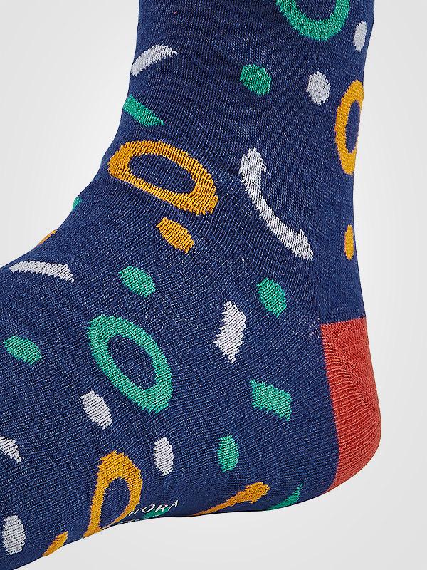 Ysabel Mora vyriškos spalvotos medvilninės kojinės "Dos Navy - Multicolor"