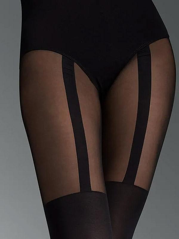 Marilyn pėdkelnės su kojinių imitacija "Zazu Line 60 Den Black"