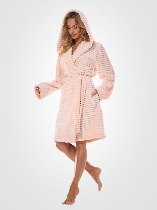 L&L узорчатый халат с капюшоном "Robin Pink"