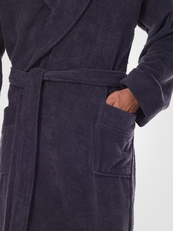L&L Men's Cotton Dressing Gown Robert Anthracite