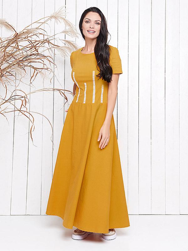 Lega maxi lininė suknelė "Smilga Yellow"