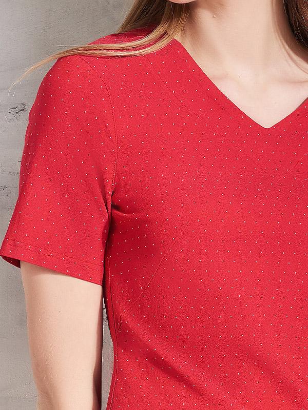 Lega вискозная блузка "Gracen Red - White Dots"