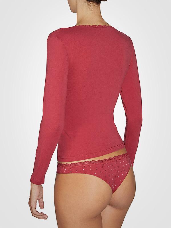 Ysabel Mors Cotton Long Sleeve T-shirt Melrot Red