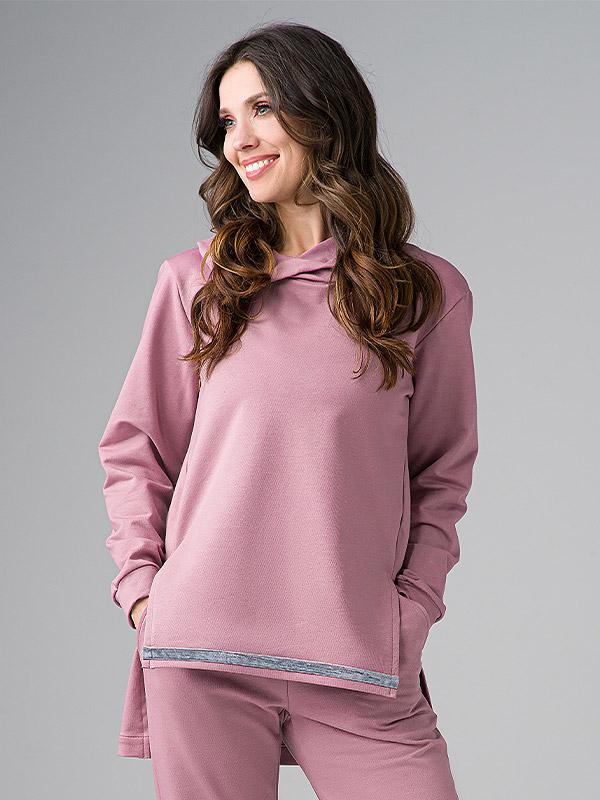 Lega medvilninis laisvalaikio džemperis su gobtuvu "Costanza Dusty Pink"