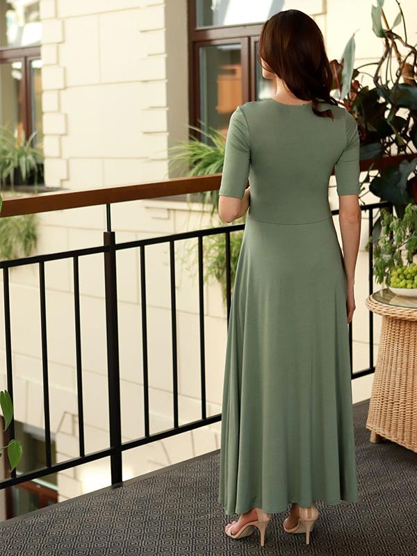 Lega Long Viscose Dress Maris Olive