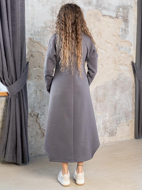 Lega Cotton Midi Dress With Fluff Inside Deina Graphite