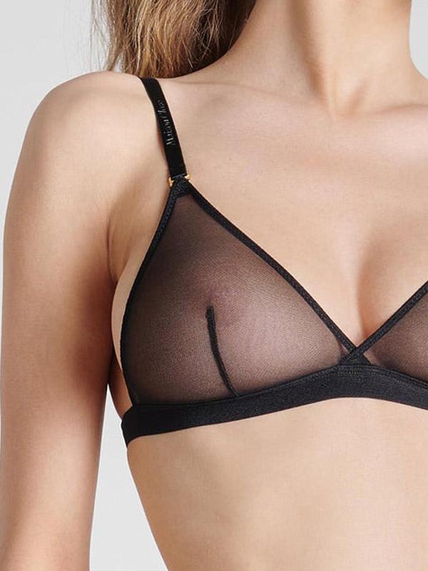 Maison Close Non-wired Non-padded Bralette Corps à Corps Black