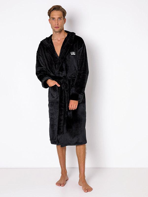 Aruelle Men's Hooded Robe William Black