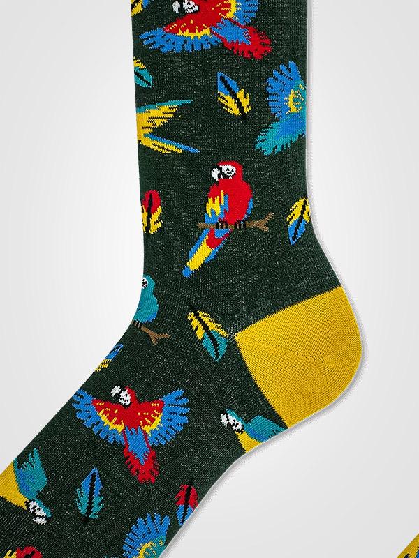 Many Mornings unisex medvilninės kojinės "Paradise Parrot Multicolor"