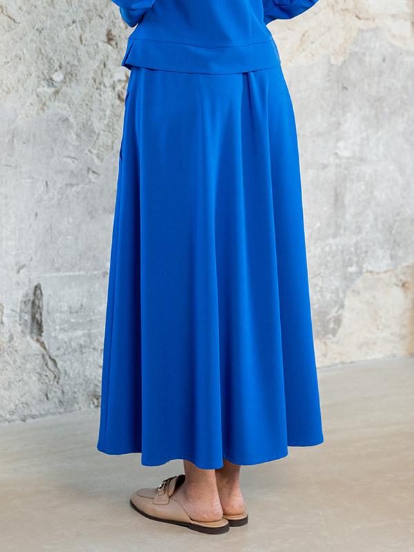 Lega Fared Skirt with Viscose Herma Royal Blue