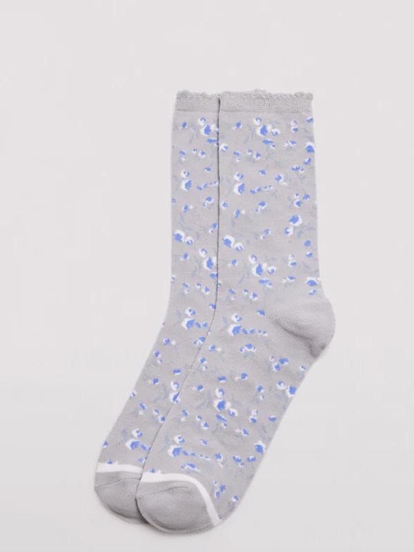 Ysabel Mora 2 medvilninių kojinių komplektas "Nora Blue - Grey Melange"