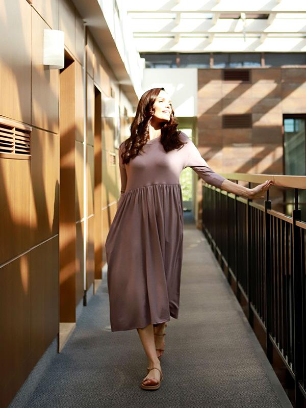 Lega Viscose Midi Dress Lyra Cocoa