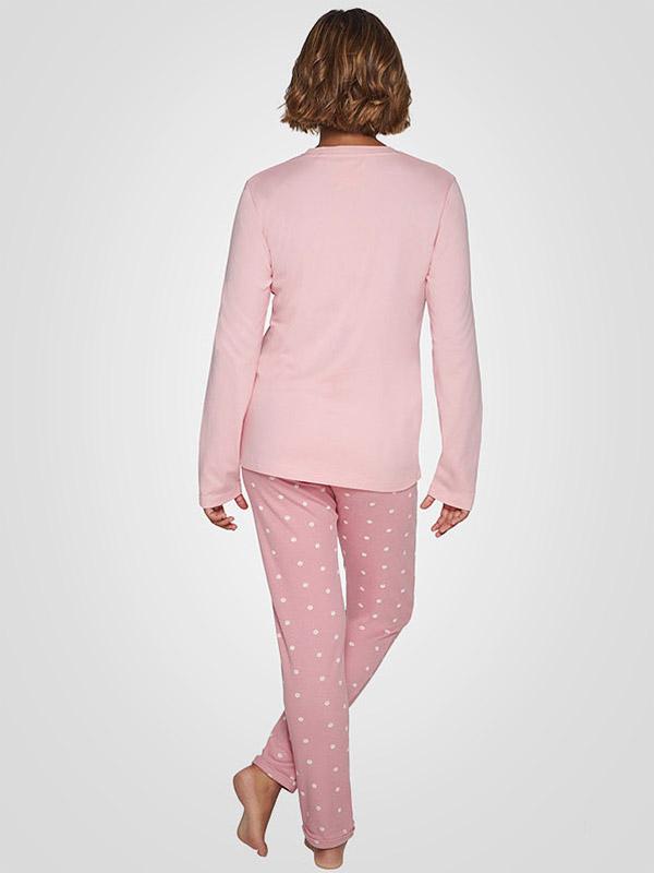 Muydemi ilga šilta pižama "Carmela Pink - White Dots"