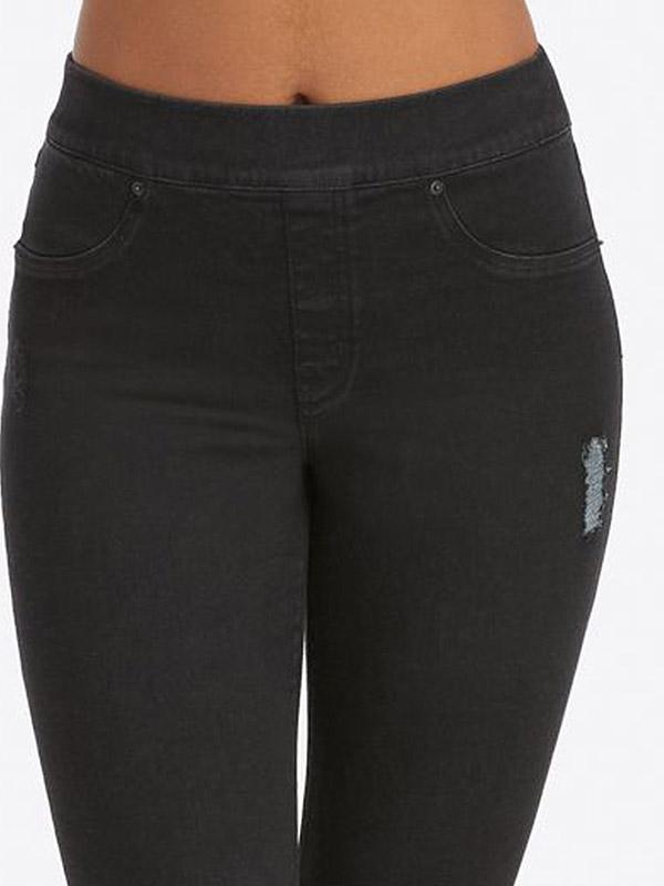 Spanx Shaping Skinny Jeans Vintage Distressed Black