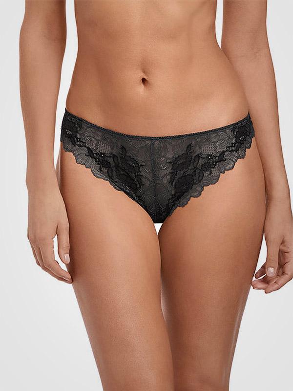 Wacoal nėriniuotos kelnaitės stringai "Lace Perfection Charcoal"