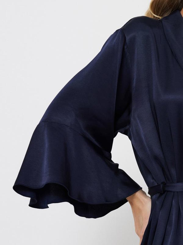 Aruelle Short Viscose Dressing Gown Cressida Navy