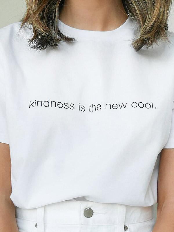 Atella medvilniniai marškinėliai "Kindness White"