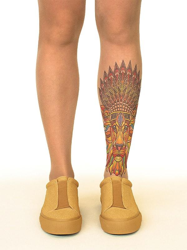 Stop & Stare pėdkelnės su tatuiruote "Native King 20 Den Sun"