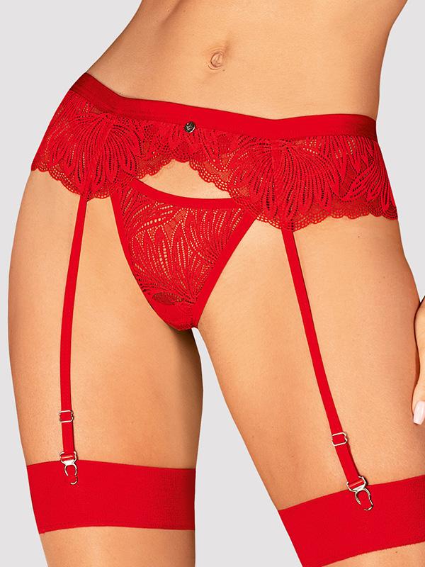 Obsessive комплект кружевного нижнего белья из 3 частей "Chilisa Red"