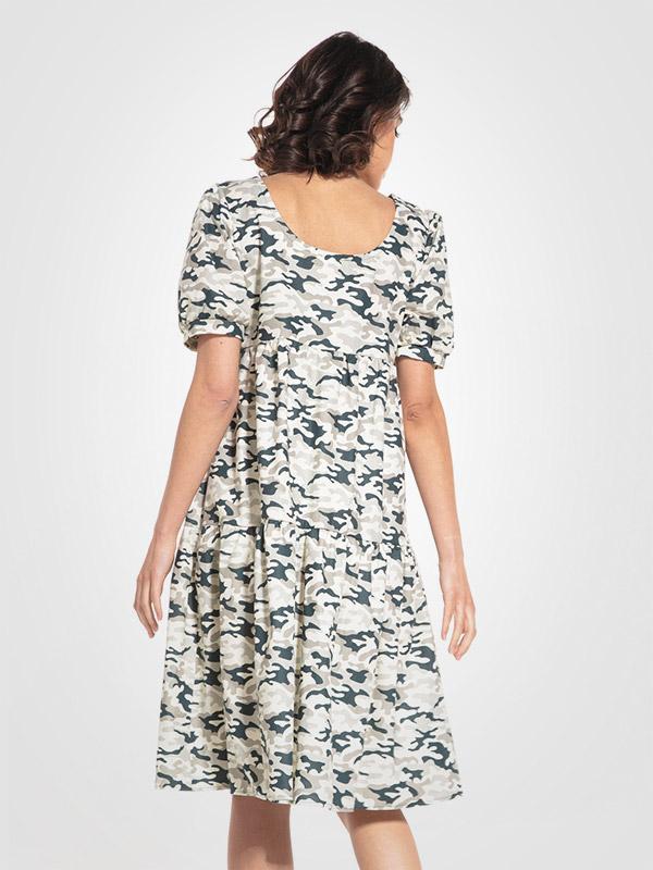 Tessita medvilninė midi suknelė "Roxy Camouflage Print"