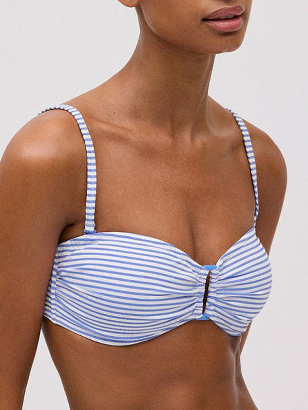 Ysabel Mora формованный бикини bandeau купальник "Lorena White - Blue"