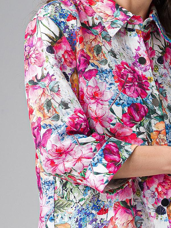 Lega lininė marškinių tipo suknelė "Elmira Multicolor Flower Print"