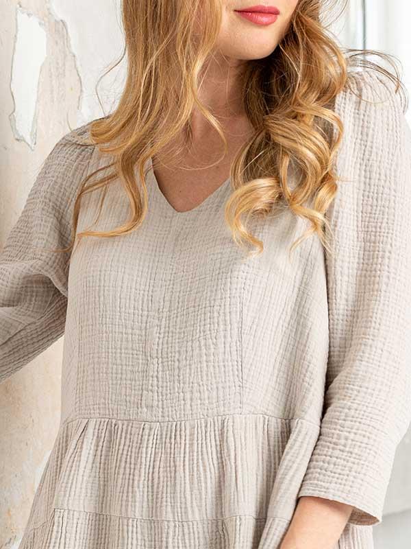 Lega platėjanti muslino suknelė "Santa Pearl Grey"