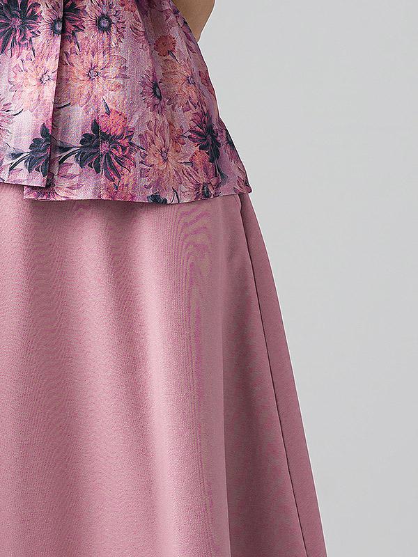 Lega medvilninis platėjantis midi sijonas "Mimoza Dusty Pink"