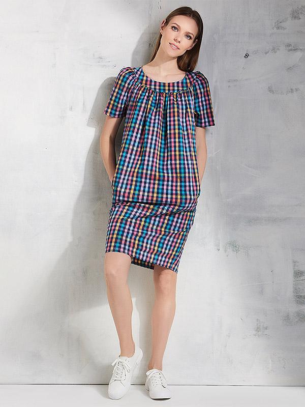 Lega вискозное платье "Camilla Multicolor Squares"